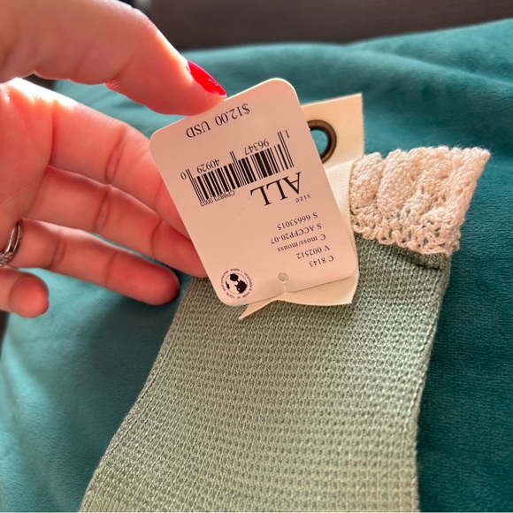 NWT Free People Beloved Waffle Knit Ankle Socks light green moss 1 Pair - Picture 3 of 12